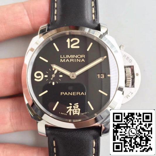 Panerai Luminor PAM498 VS Orologi meccanici di fabbrica 1: 1 Best Edition svizzero ETA P9000 cinturino in pelle nera