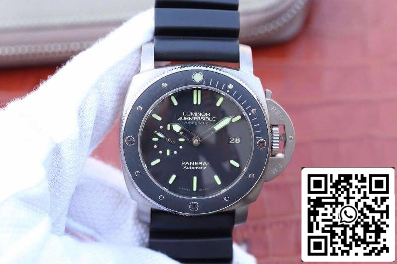 Panerai Luminor Sumergible PAM389 VS fábrica 1:1 Mejor Edición Swiss ETA P9000 Correa de Caucho Negra