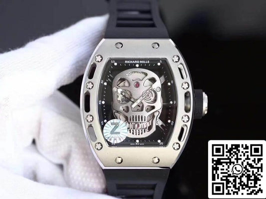 Richard Mille RM052 Z Factory 1:1 Mejor Edición Suizo ETA6T51 Esfera Negra con Calavera