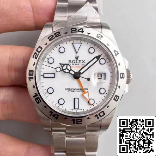 Rolex Explorer II 216570 Noob Factory 1:1 Mejor Edición Suizo ETA3187 Esfera Blanca