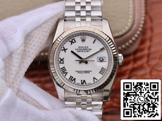 Rolex Datejust 116234 36mm AR Factory 1:1 Best Edition svizzero ETA3135 quadrante bianco