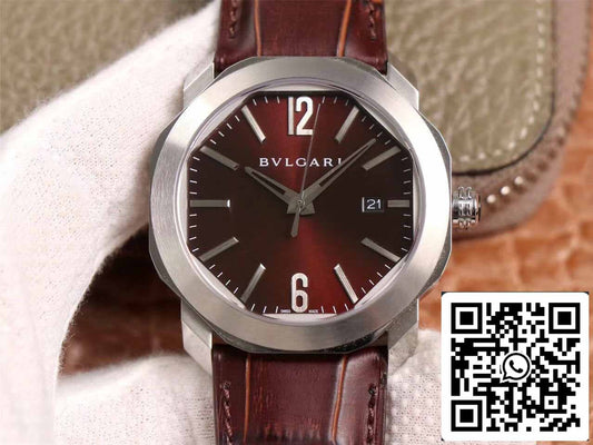 Bulgari Octo 102705 1:1 Best Edition BV Factory quadrante marrone rossastro