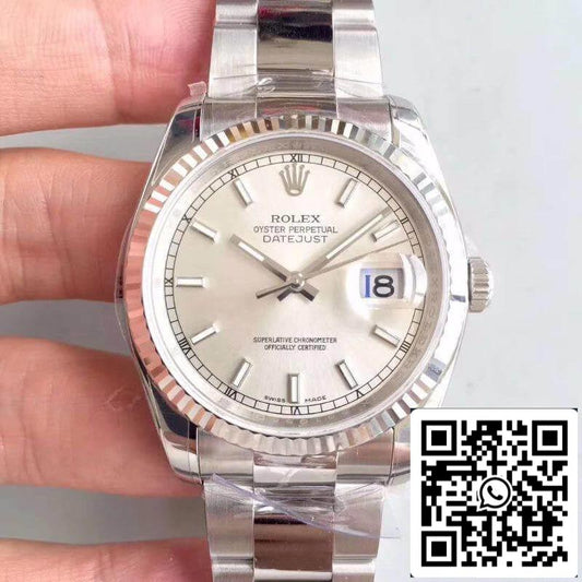 Rolex Datejust II 36mm 126334 AR Factory 1:1 Mejor edición Suiza ETA3135 Esfera plateada