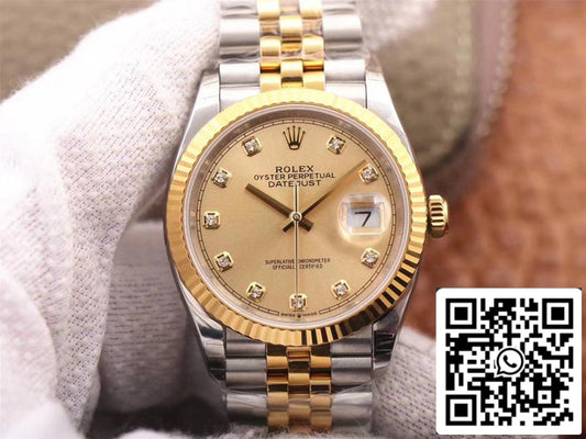 Rolex Datejust M126233-0017 1:1 Mejor edición EW Factory Champagne Dial Swiss ETA3235