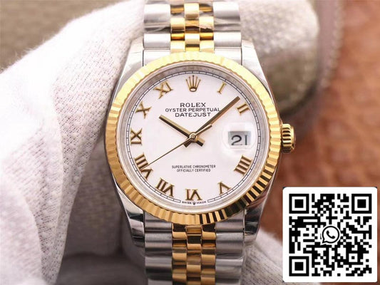 Rolex Datejust M126233-0029 1:1 Mejor edición EW Factory esfera blanca suiza ETA3235