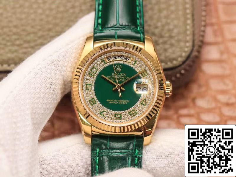 Rolex Day-Date 118138 1:1 Best Edition green dial with diamonds Swiss ETA2836