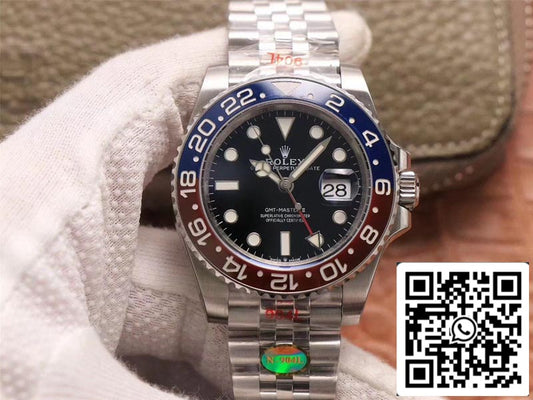 Rolex GMT Master II 126710BLRO-0001 1:1 Mejor Edición Noob Factory Esfera Negra Suiza ETA3285