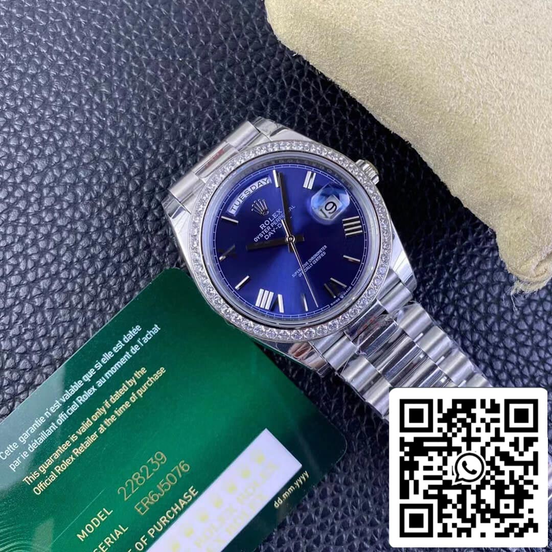 Rolex Day Date 228349RBR-0005 1:1 Mejor edición EW Factory esfera azul