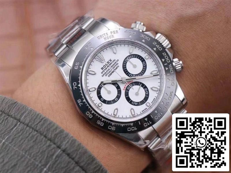 Rolex Cosmograph Daytona M116500LN-0001 1:1 Best Edition Noob Factory quadrante bianco svizzero ETA4130