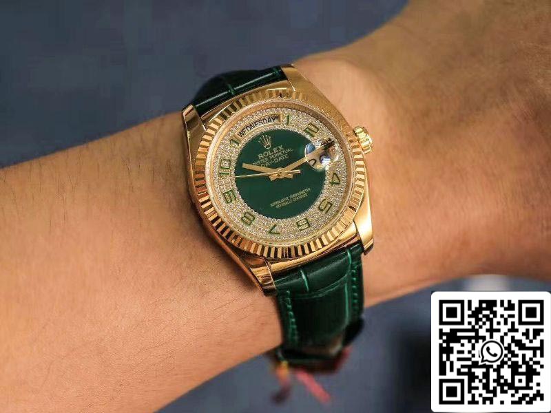 Rolex Day-Date 118138 1:1 Best Edition green dial with diamonds Swiss ETA2836