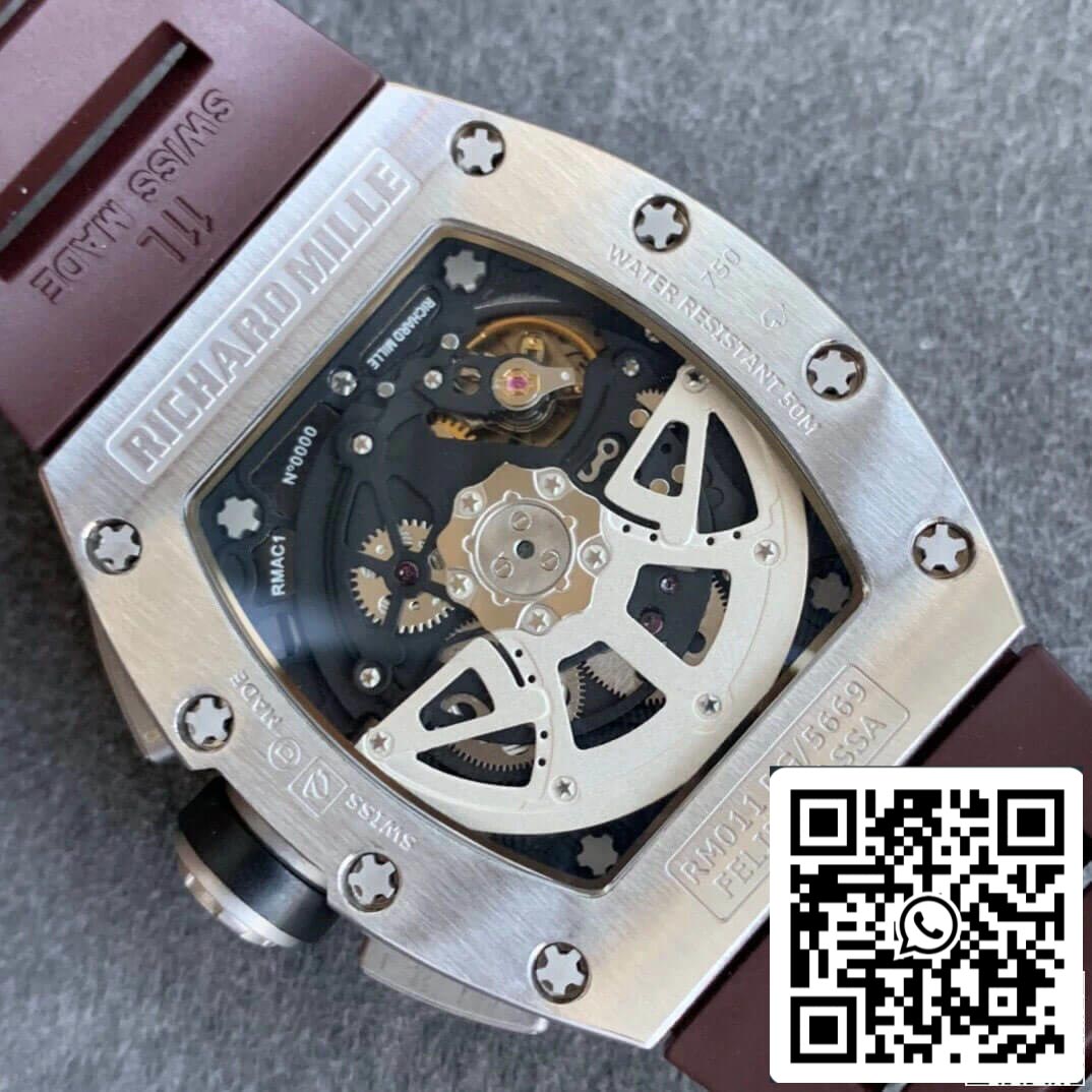 Cinturino Richard Mille RM11 1: 1 Best Edition KV Factory titanio marrone