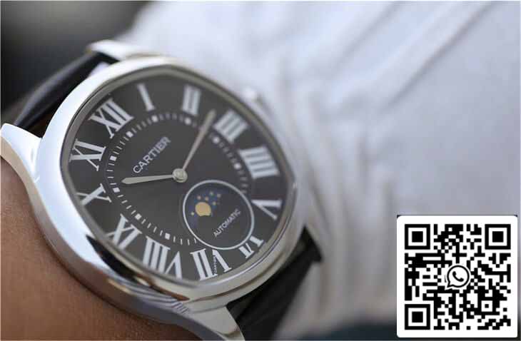 Drive De Cartier Moonphase WGNM0009 1:1 Best Edition Stainless Steel Black Dial