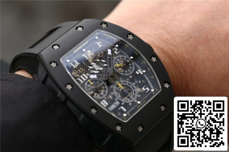 Richard Mille RM-011 Cinturino nero KV Factory 1: 1 della migliore edizione