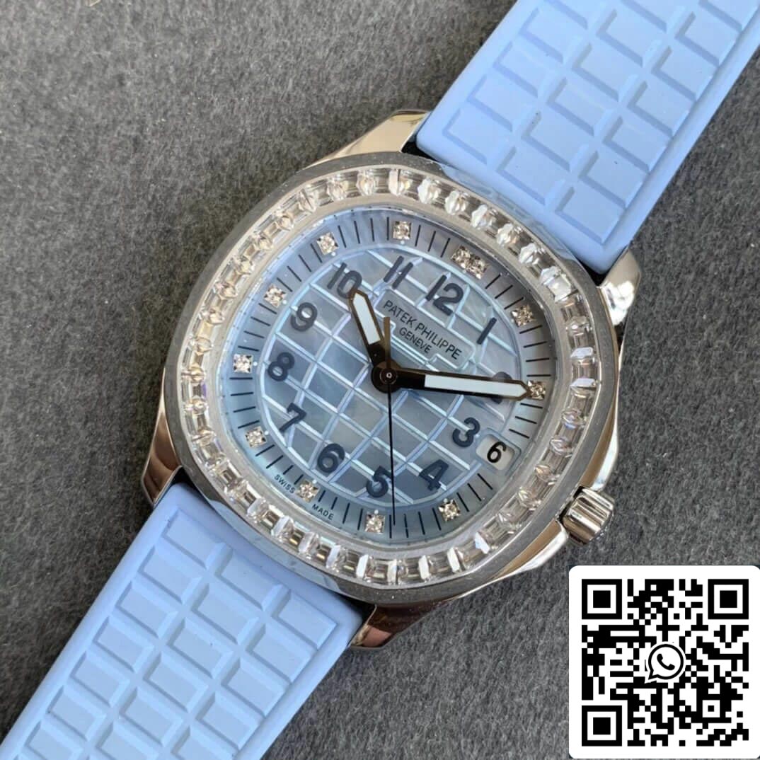 Patek Philippe Aquanaut 5072G-001 1:1 Best Edition PPF Factory 18k White Gold Light Blue Dial