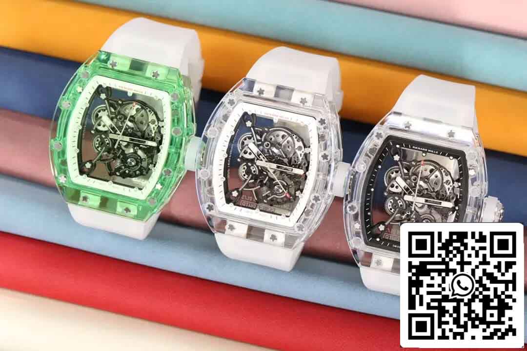 Replica Richard Mille RM055 Miglior quadrante scheletrato verde fabbrica RM edizione 1: 1