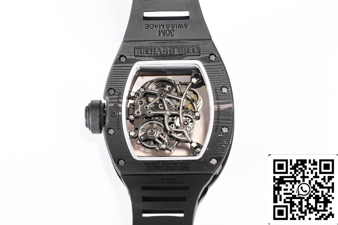 Richard Mille RM055 NTPT 1:1 Mejor edición BBR Factory Esfera de fibra de carbono