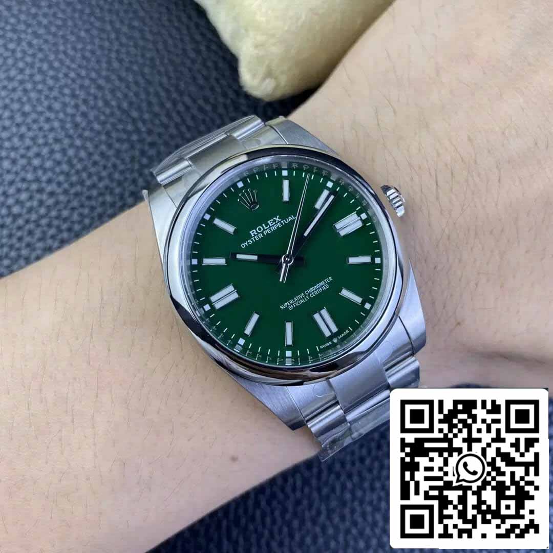 Rolex Oyster Perpetual M124300-0005 41MM 1:1 Best Edition Quadrante verde fabbrica pulita