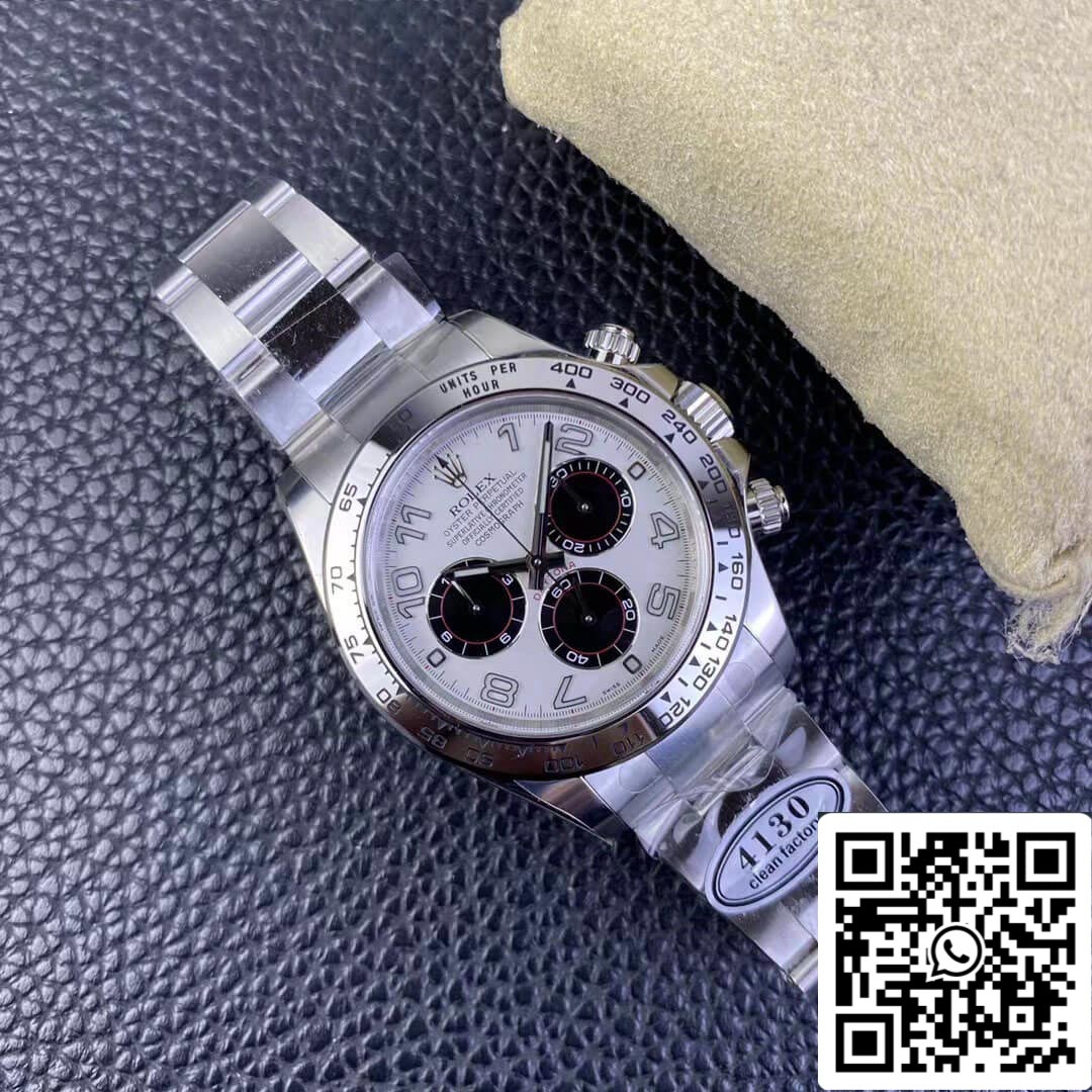 Rolex Cosmograph Daytona 1:1 Best Edition Clean Factory V3 Acero inoxidable esfera blanca