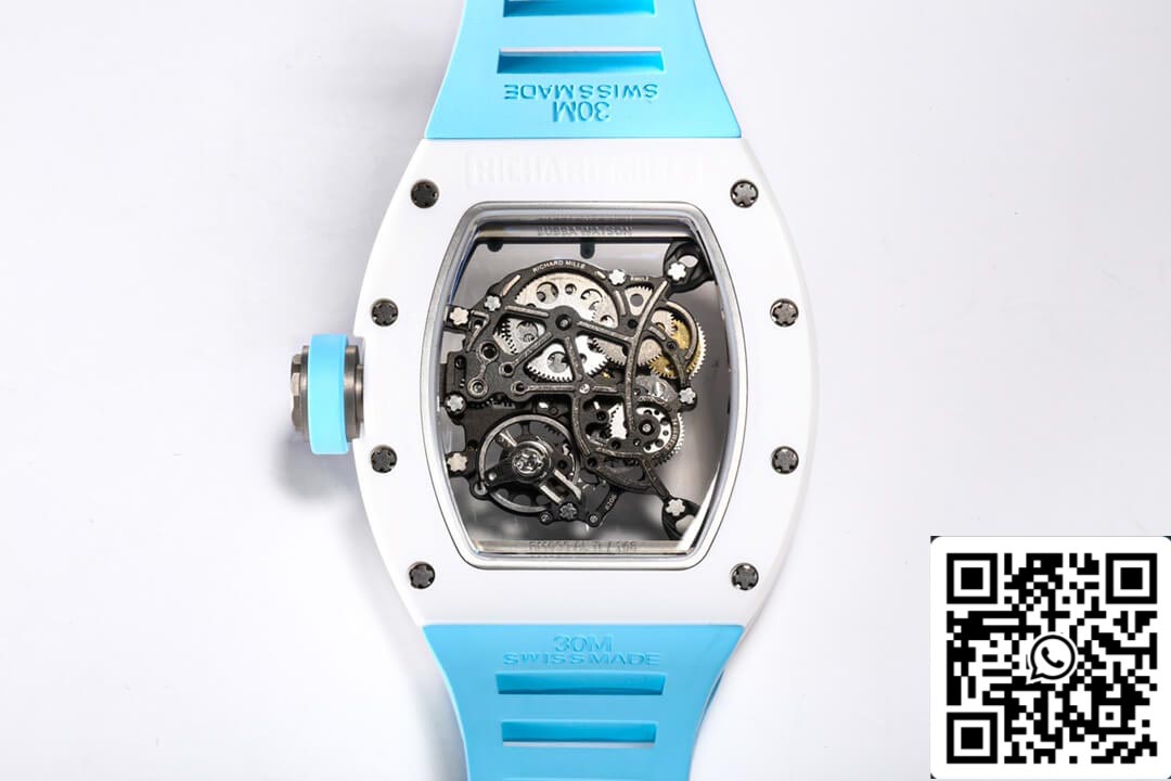 Richard Mille RM-055 1: 1 Best Edition BBR Factory Custodia in ceramica cinturino blu