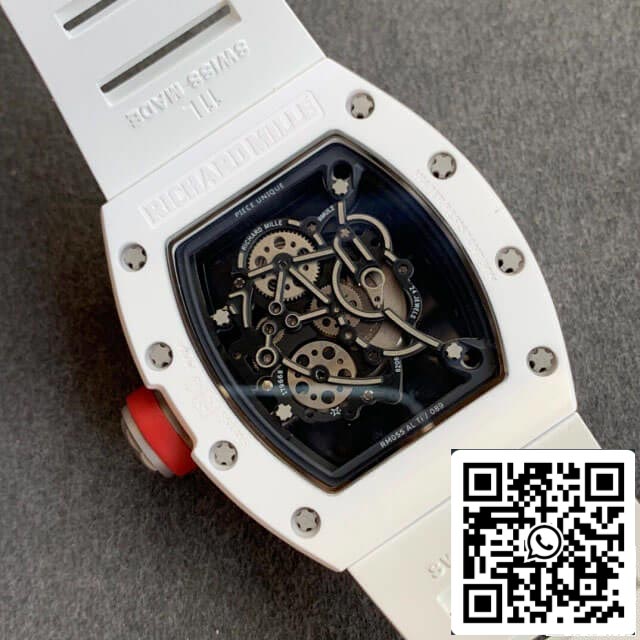 Richard Mille RM055 1: 1 Best Edition KV Factory V2 cinturino in caucciù ceramico