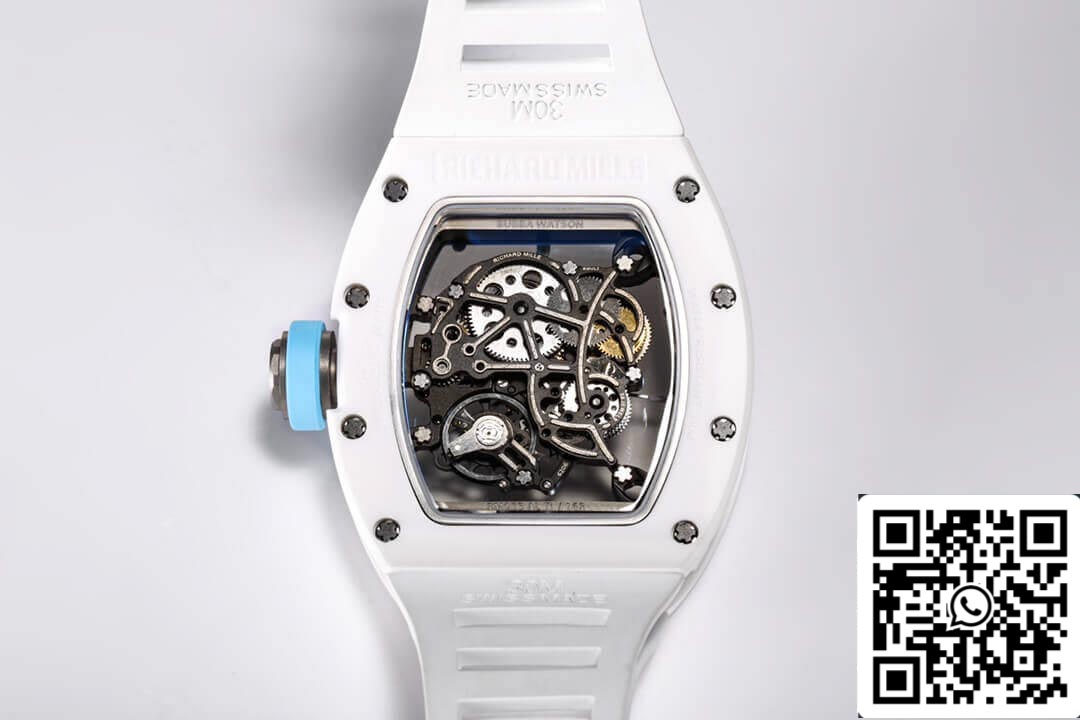 Richard Mille RM-055 1: 1 Best Edition BBR Factory Custodia in ceramica bianca