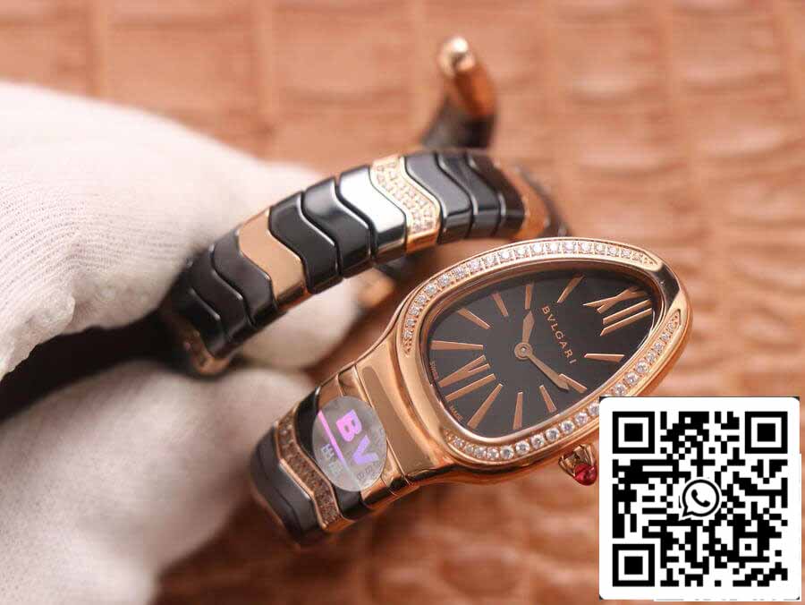 Bvlgari Serpenti 1:1 Best Edition BV Factory in oro rosa con diamanti