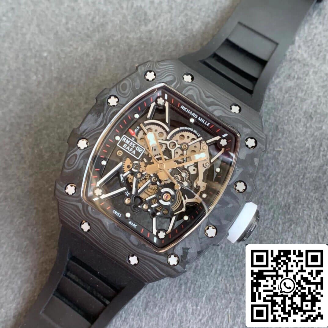 Richard Mille RM035-02 Cinturino nero in fibra di carbonio KV Factory 1: 1 della migliore edizione