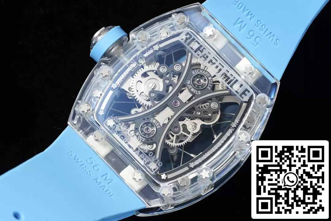 Richard Mille RM053-02 Tourbillon 1:1 Mejor edición RM Factory Correa de caucho azul