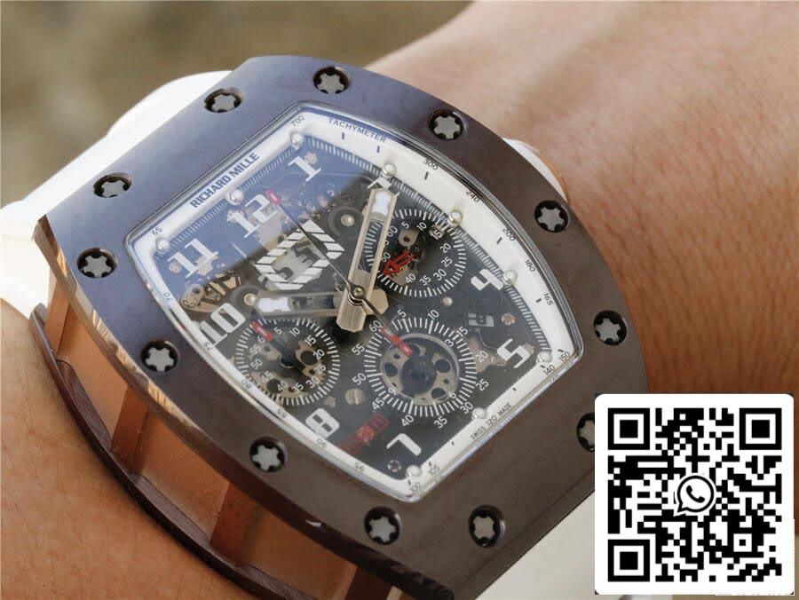 Richard Mille RM011 cinturino bianco in ceramica KV Factory 1: 1 della migliore edizione