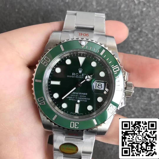 Rolex Submariner 116610LN 1:1 Mejor Edición Noob Factory V12 Círculo Verde