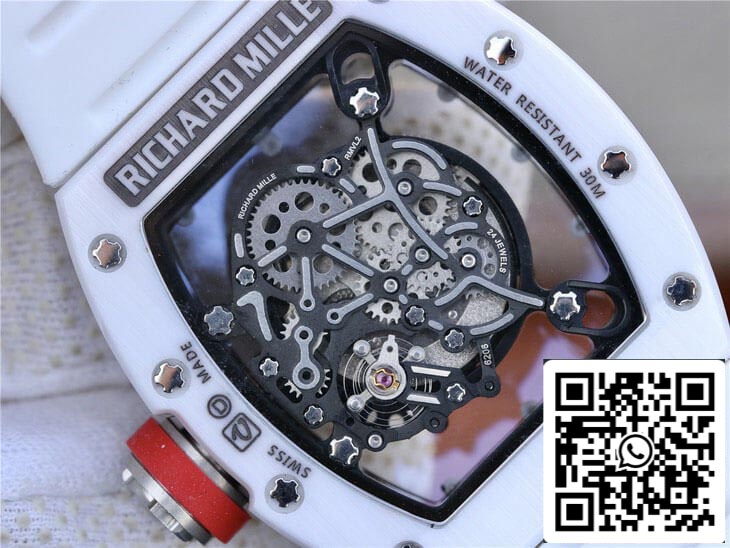 Richard Mille RM055 cinturino in caucciù bianco KV Factory 1: 1 della migliore edizione