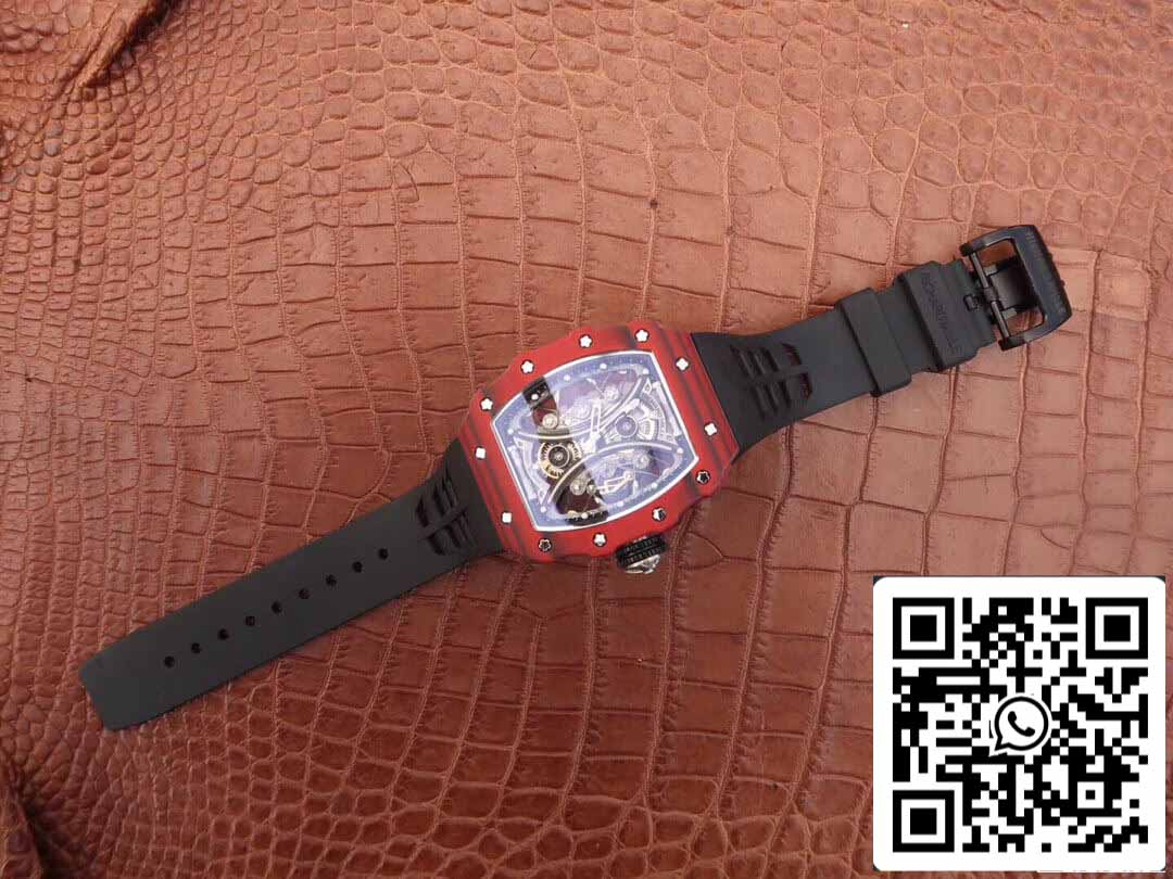 Richard Mille RM53-01 1:1 Mejor Edición KV Factory TPT Correa Negra de Fibra de Carbono