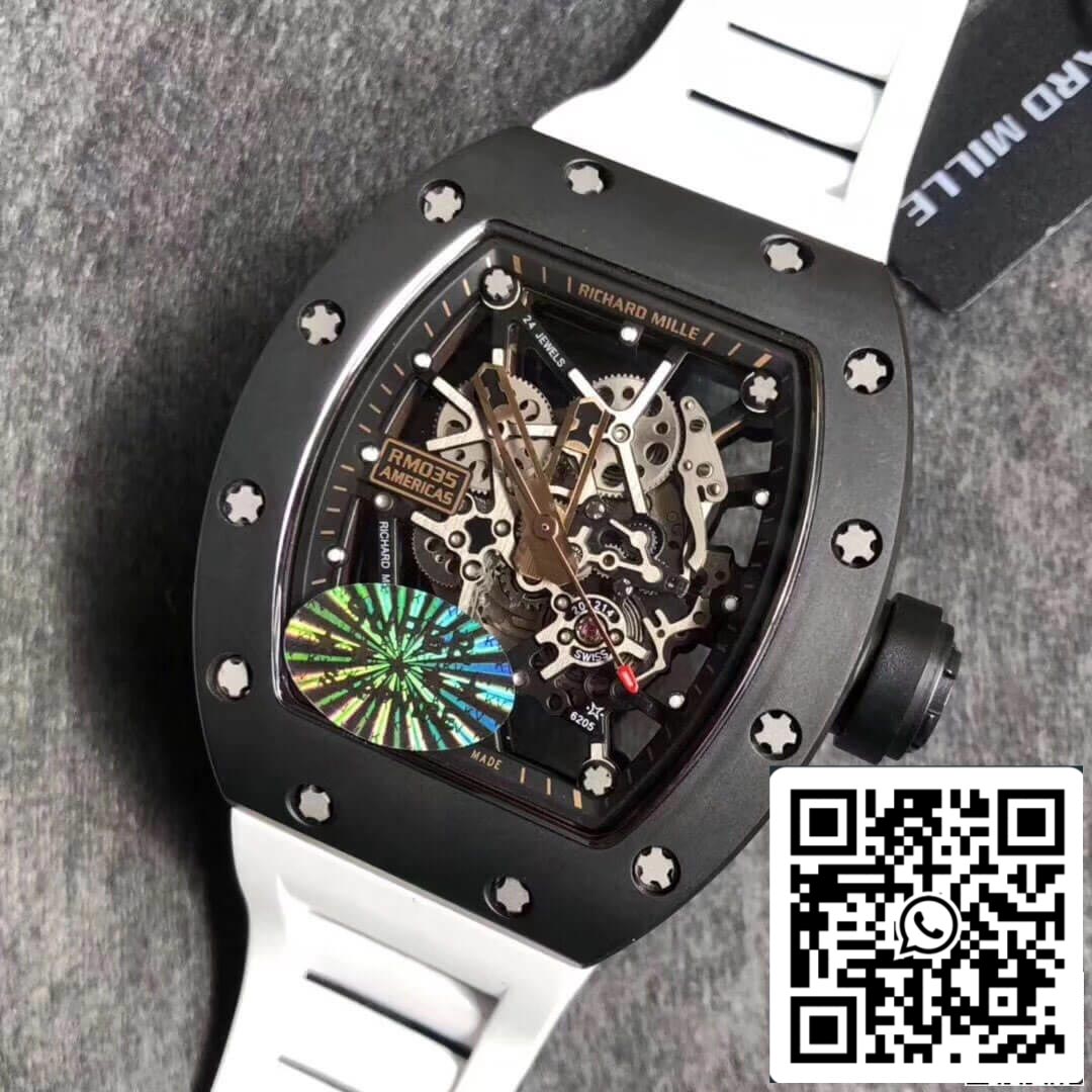 Richard Mille RM035 Americas KV Factory 1:1 Mejor Edición Correa Blanca