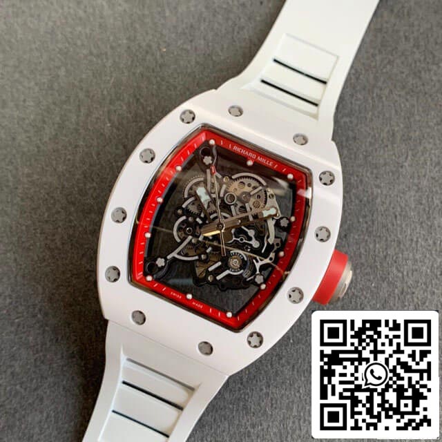 Richard Mille RM055 1: 1 Best Edition KV Factory V2 cinturino in caucciù ceramico