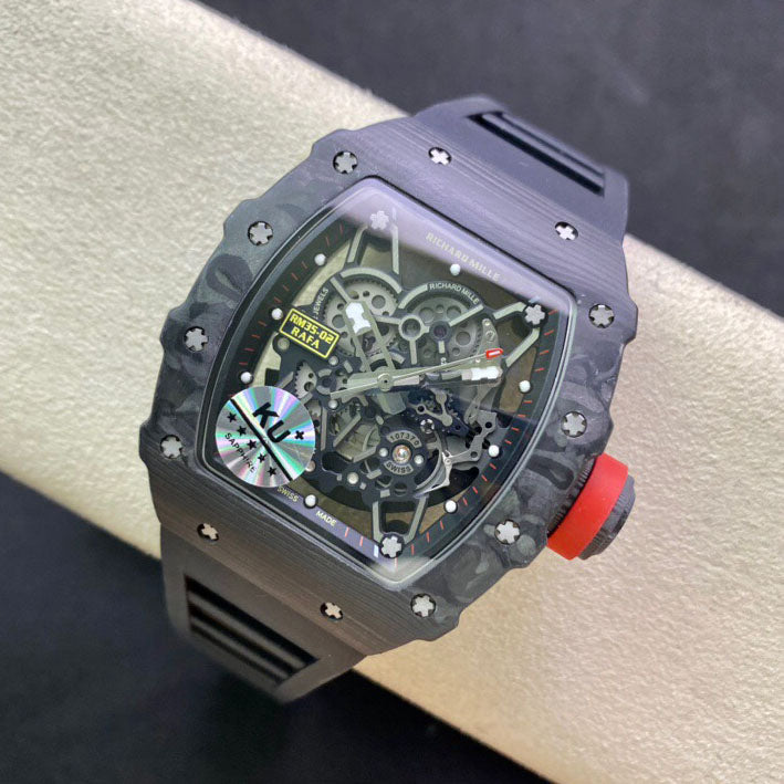 Richard Mille RM035-02 Cinturino nero in fibra di carbonio KU Factory 1: 1 della migliore edizione 