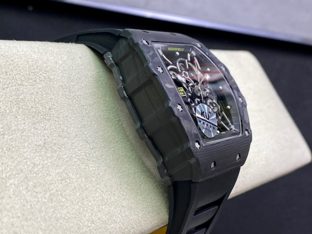 Richard Mille RM035-02 Cinturino nero in fibra di carbonio KU Factory 1: 1 della migliore edizione 