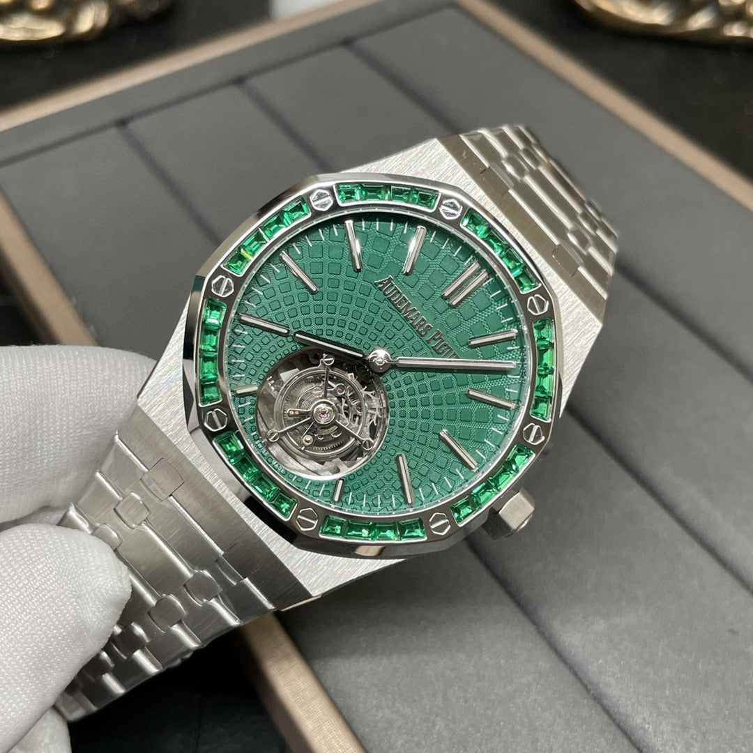 Audemars Piguet Royal Oak Tourbillon 26532IC.EE.1220TI.01 1:1 Mejor Edición R8 Esfera Verde de Fábrica