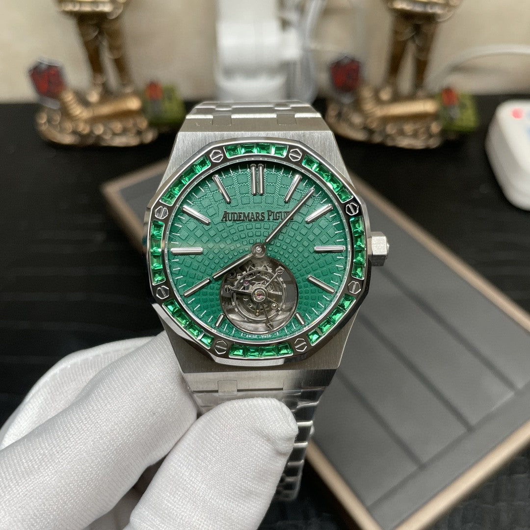 Audemars Piguet Royal Oak Tourbillon 26532IC.EE.1220TI.01 1:1 Mejor Edición R8 Esfera Verde de Fábrica