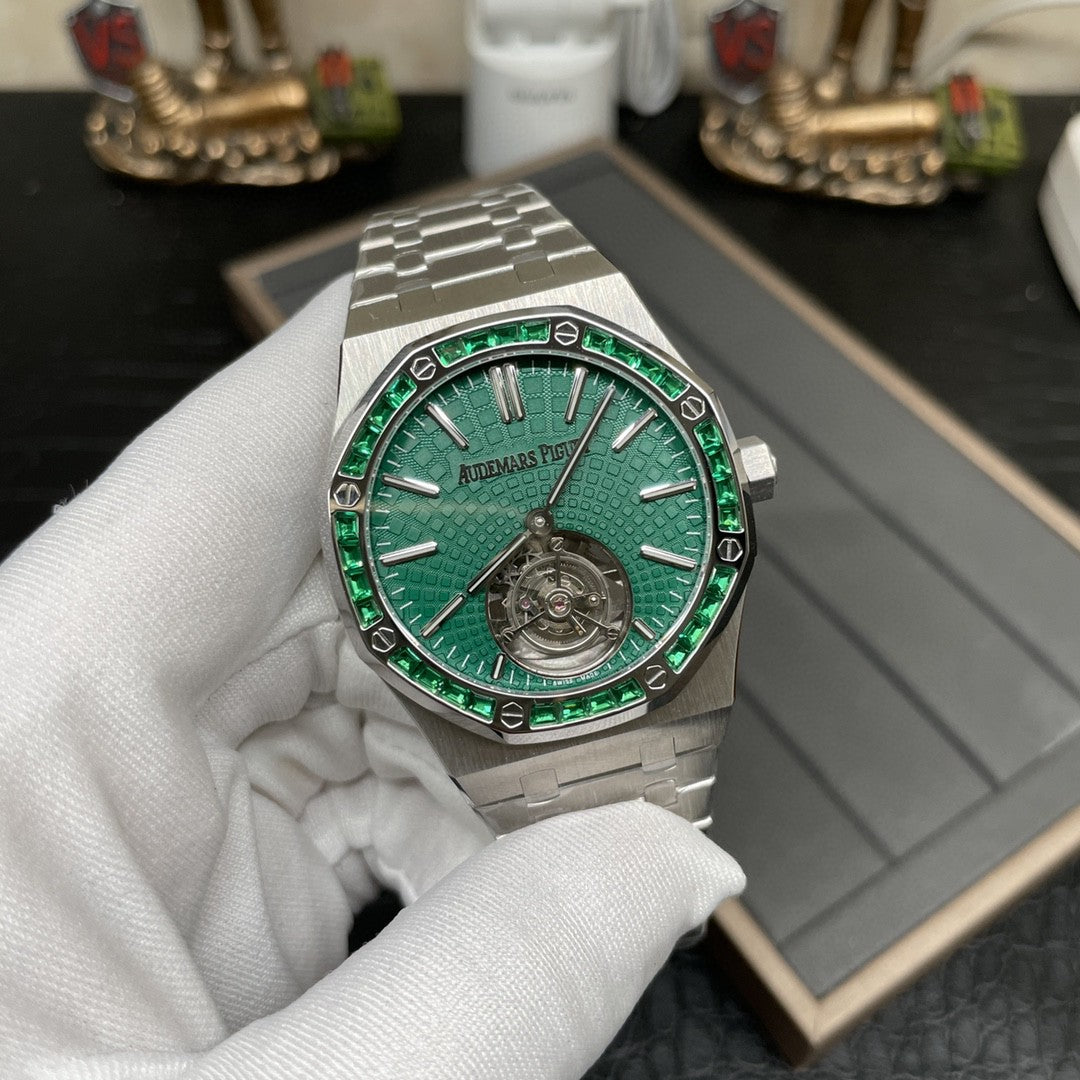 Audemars Piguet Royal Oak Tourbillon 26532IC.EE.1220TI.01 1:1 Mejor Edición R8 Esfera Verde de Fábrica