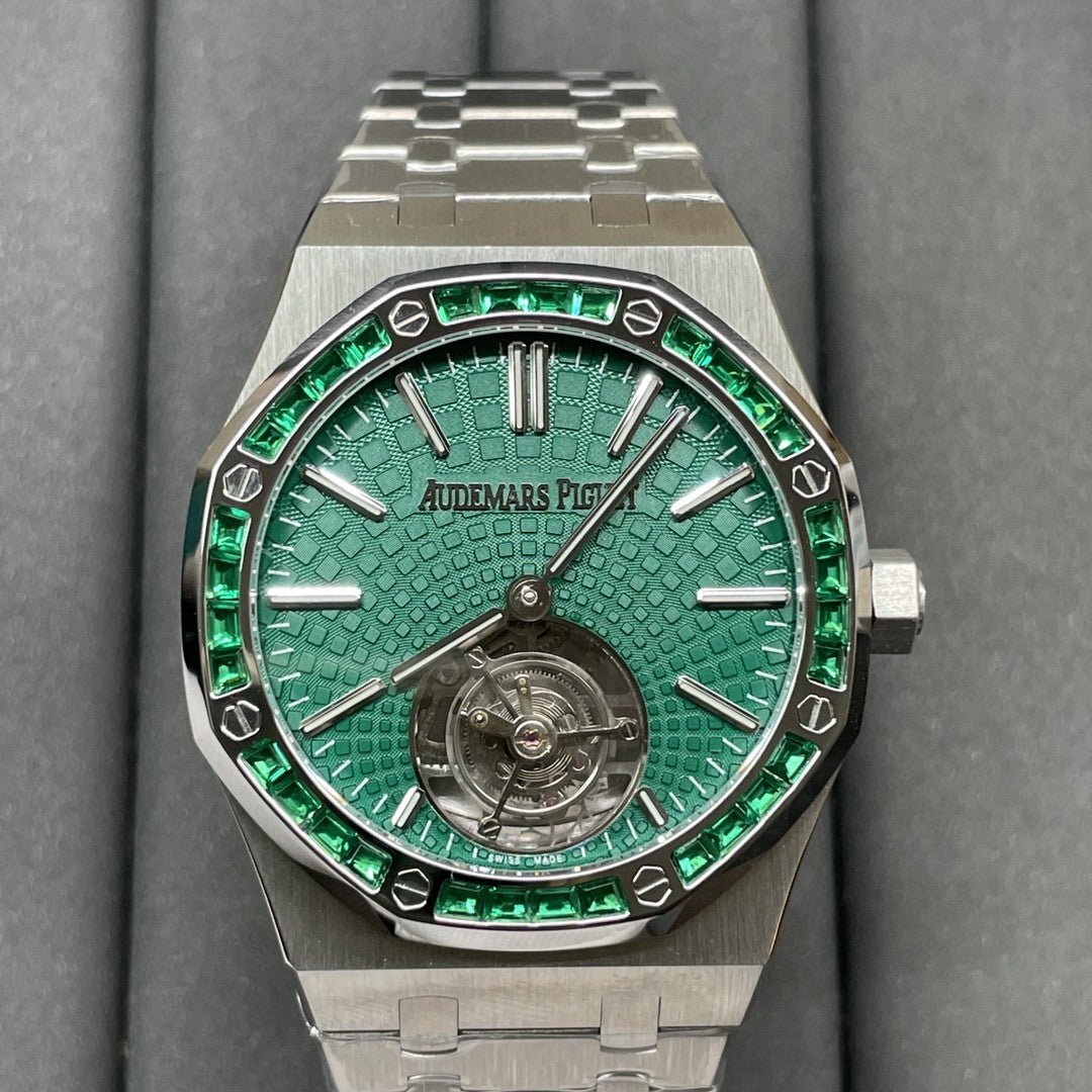 Audemars Piguet Royal Oak Tourbillon 26532IC.EE.1220TI.01 1:1 Mejor Edición R8 Esfera Verde de Fábrica