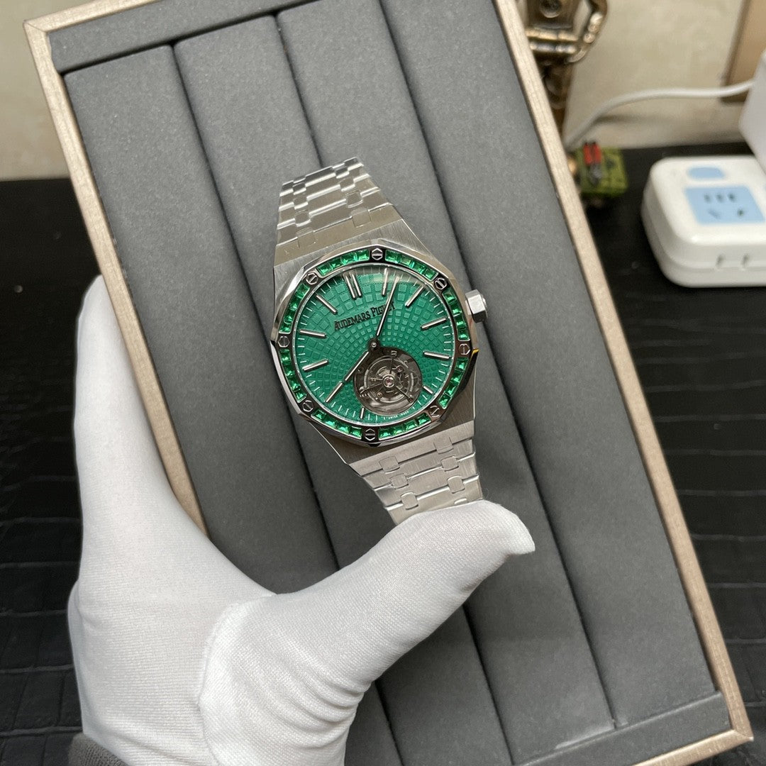 Audemars Piguet Royal Oak Tourbillon 26532IC.EE.1220TI.01 1:1 Mejor Edición R8 Esfera Verde de Fábrica