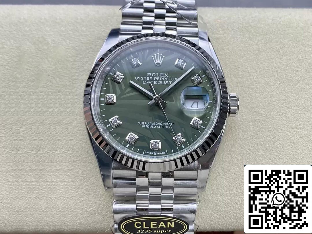 Rolex Datejust M126234-0055 36MM 1:1 Best Edition Quadrante verde fabbrica pulita