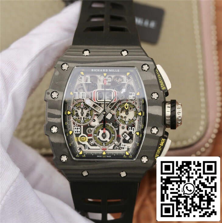 Custodia in fibra di carbonio nera KV Factory Richard Mille RM11-03 1: 1 Best Edition