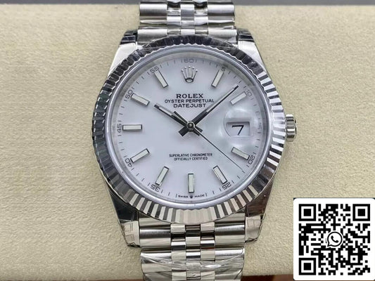 Rolex Datejust M126334-0010 1:1 Best Edition VS quadrante bianco di fabbrica