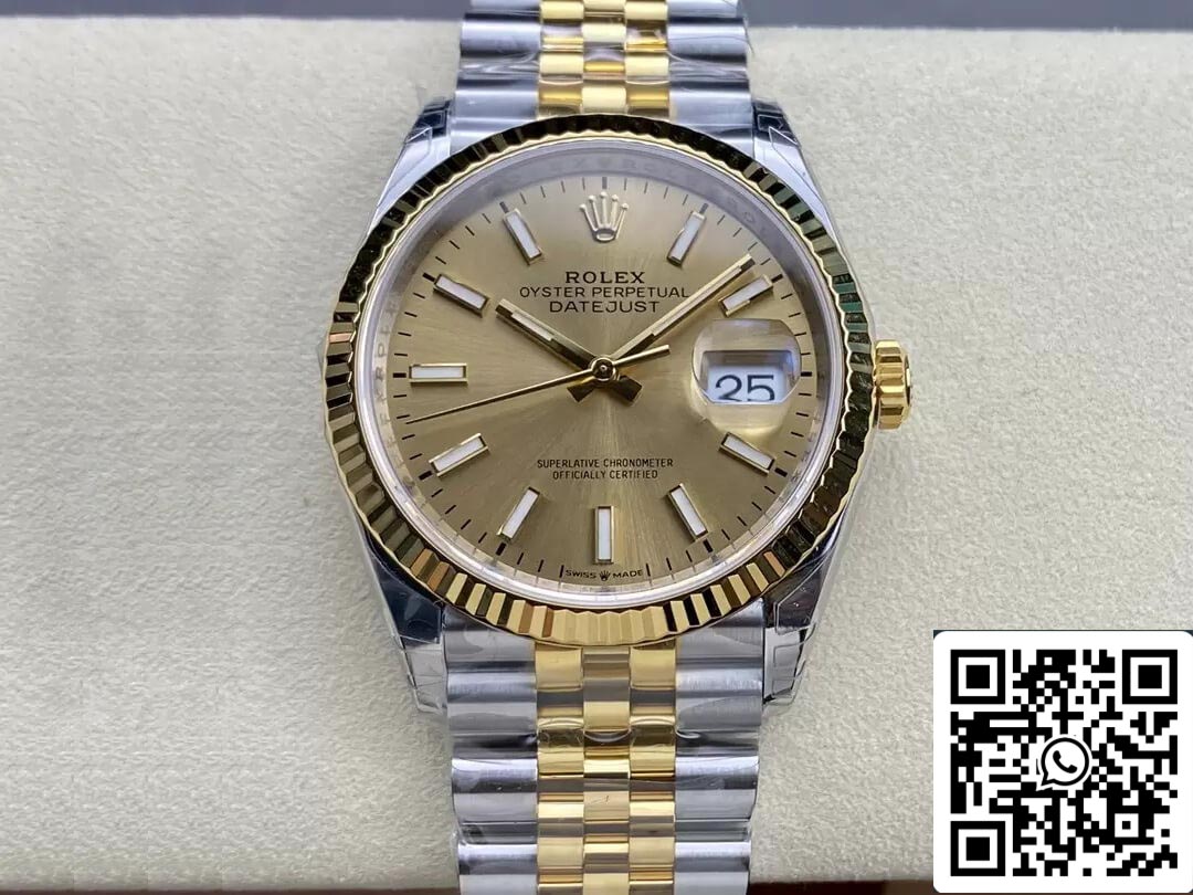 Rolex Datejust M126233-0015 1:1 Mejor Edición VS Esfera Champán de Fábrica