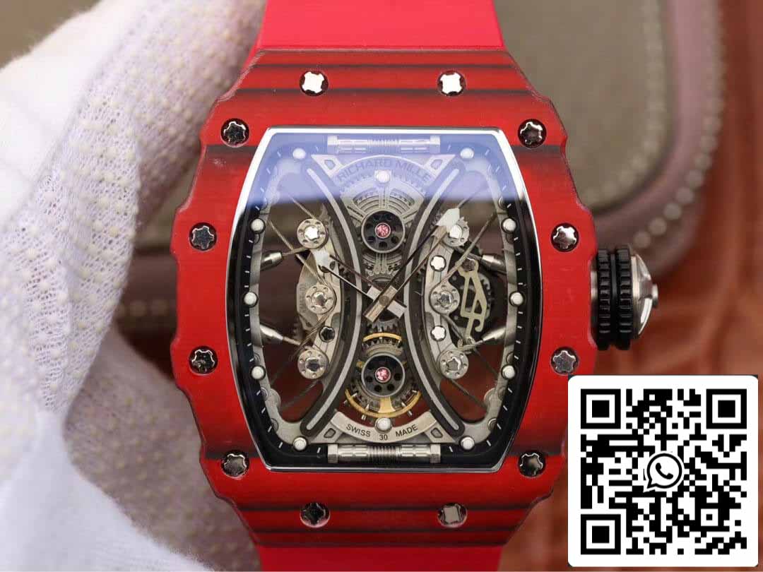 Richard Mille RM53-01 1:1 Best Edition KV Factory Red TPT Fibra di carbonio