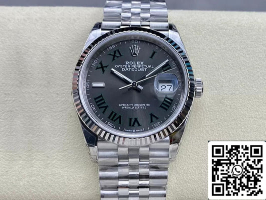 Rolex Datejust M126234-0045 36MM 1:1 Best Edition VS quadrante grigio di fabbrica