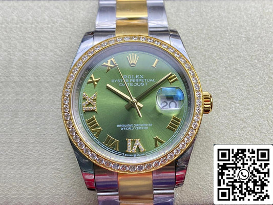 Rolex Datejust M126283RBR-0012 1:1 Mejor Edición EW Factory Esfera Verde