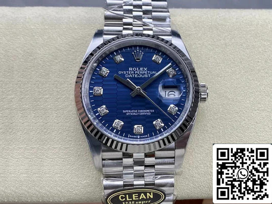 Rolex Datejust M126234-0057 36MM 1:1 Mejor edición Clean Factory esfera azul