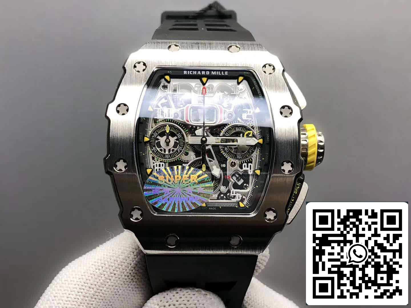 Richard Mille RM11-03 1: 1 Best Edition KV Factory cinturino in caucciù con cassa in titanio